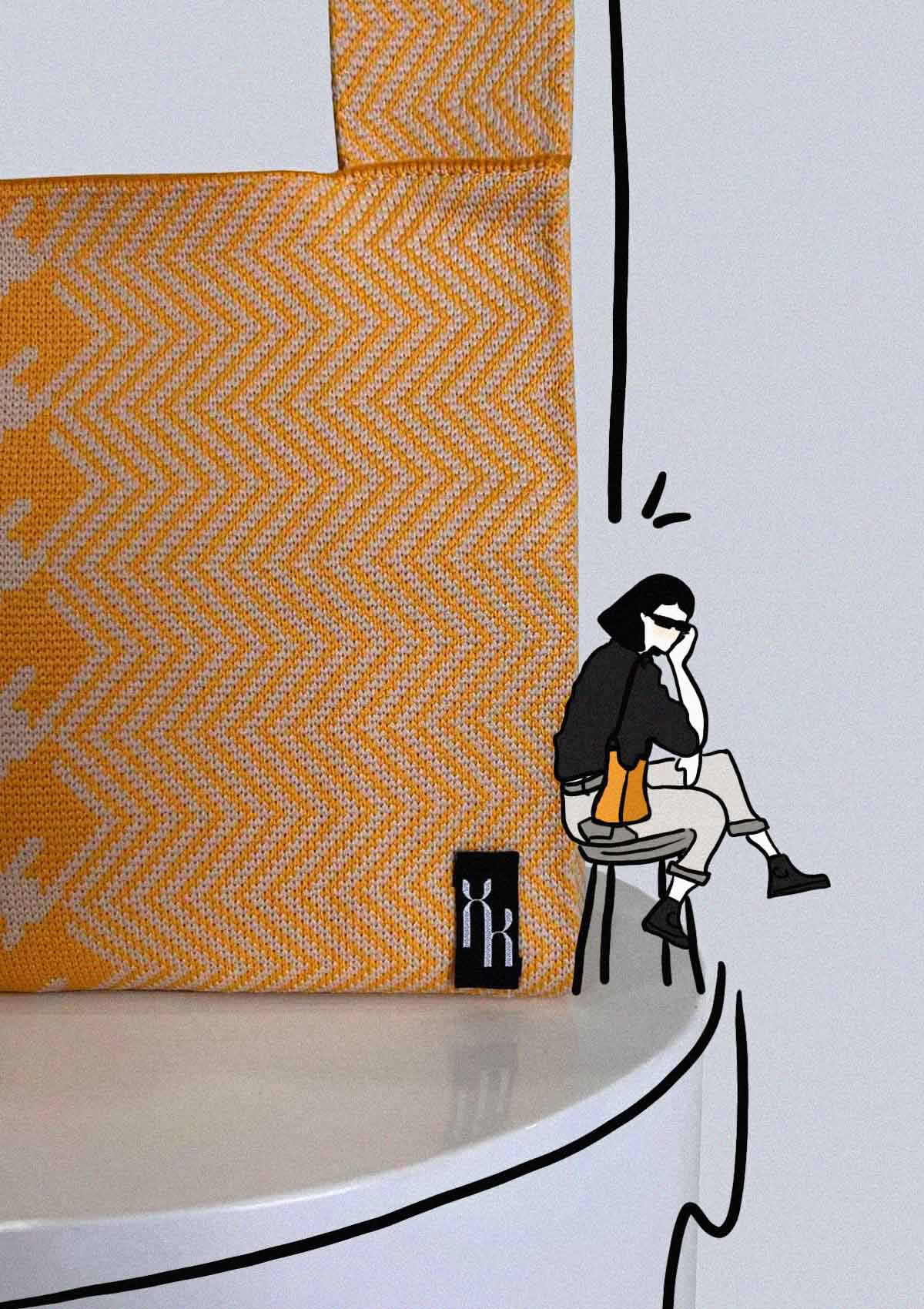 Oh La La! Yellow Checkmate Knot Bag