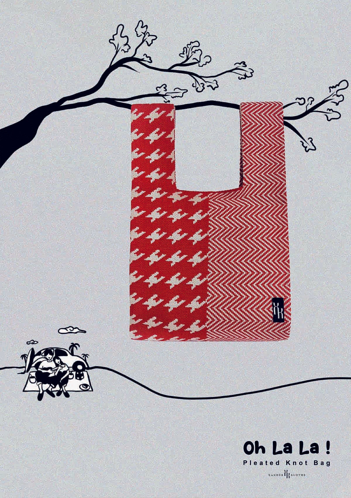 Oh La La! Red Checkmate Knot Bag