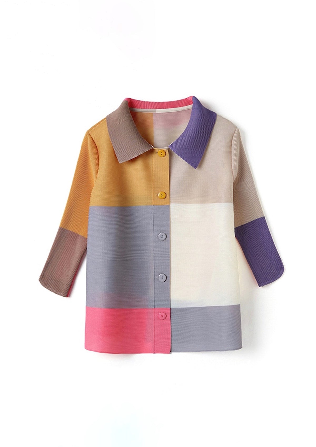 Hadley Pink Gradient Pleated Top