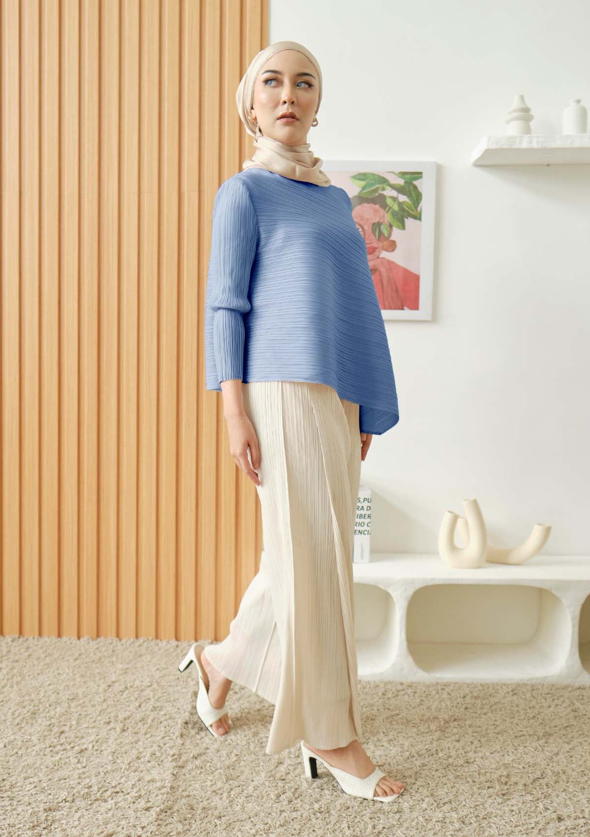 Jane Sky Blue Asymmetric Top