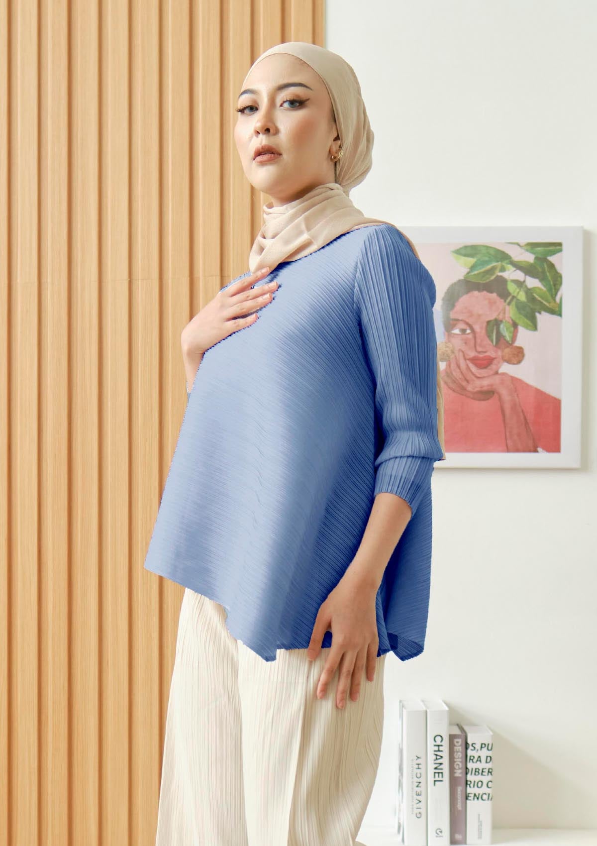 Jane Sky Blue Asymmetric Top