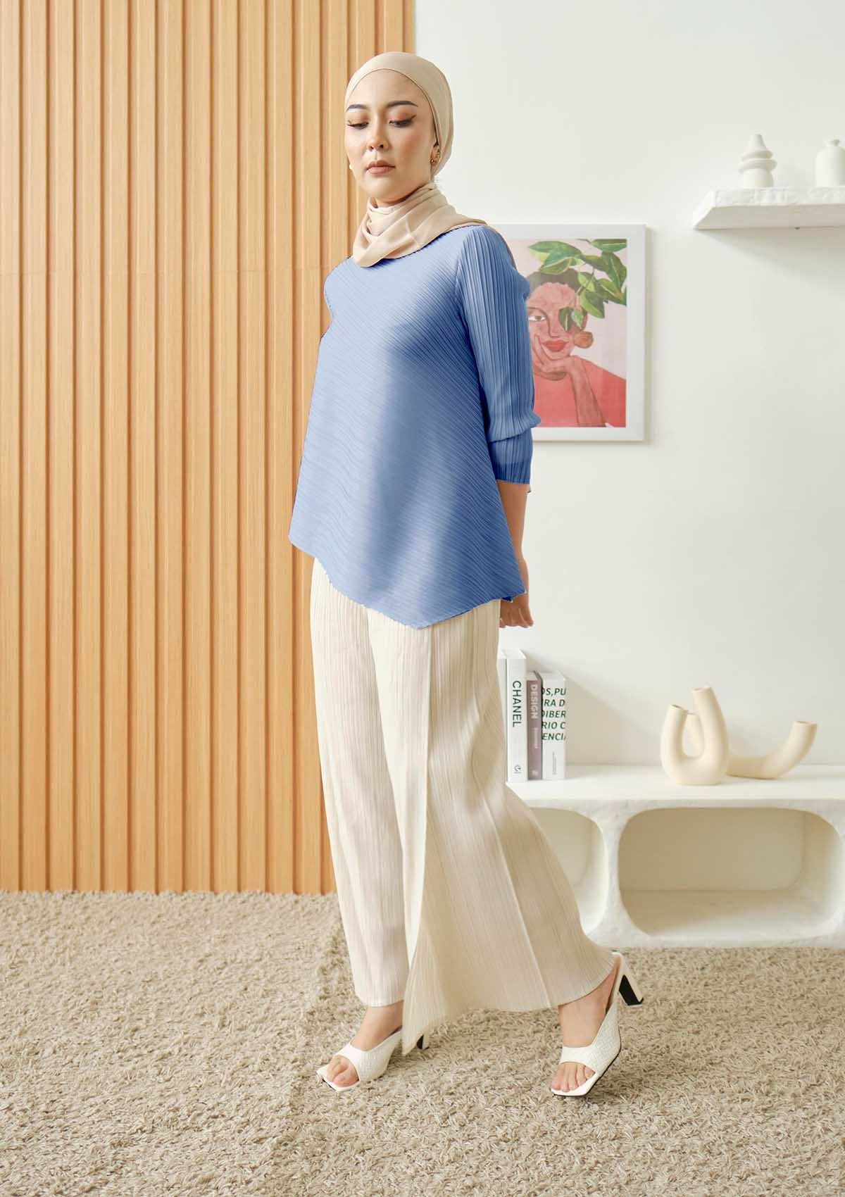 Jane Sky Blue Asymmetric Top