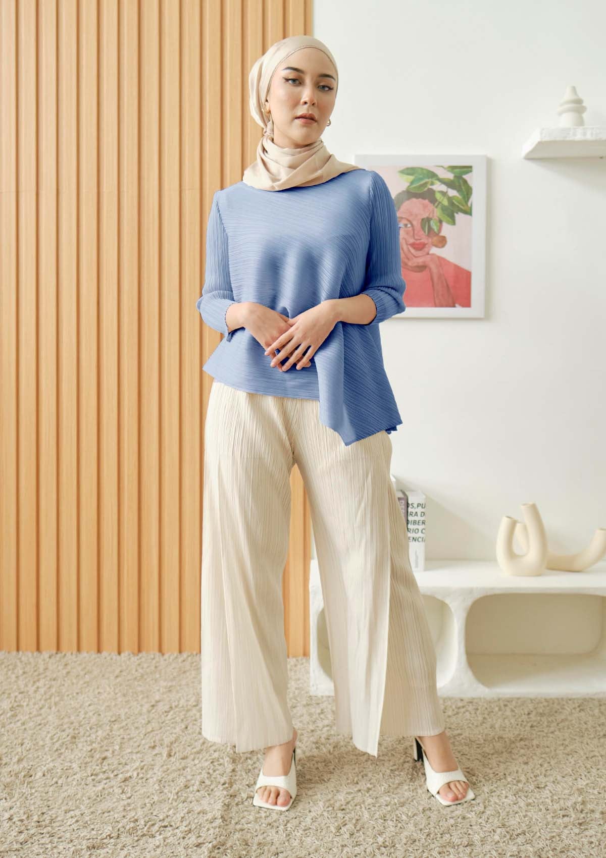 Jane Sky Blue Asymmetric Top