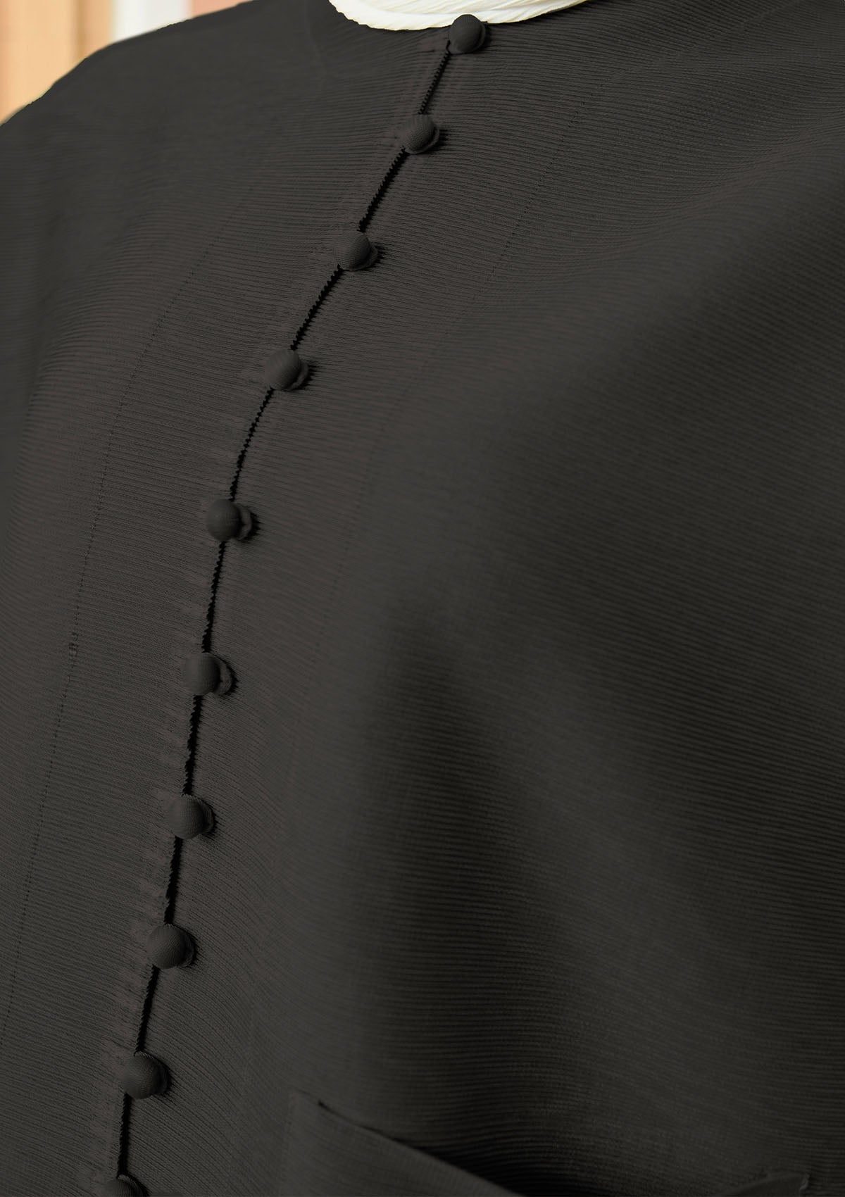 Riley Black Front Pocket Pleated Top