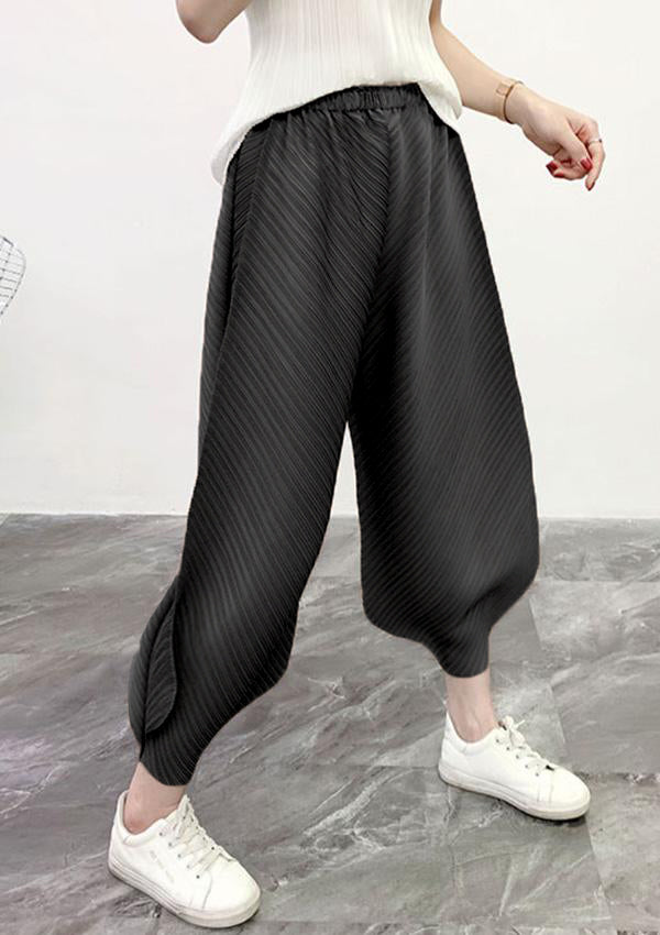 Bree Black Harem Pleated Pants