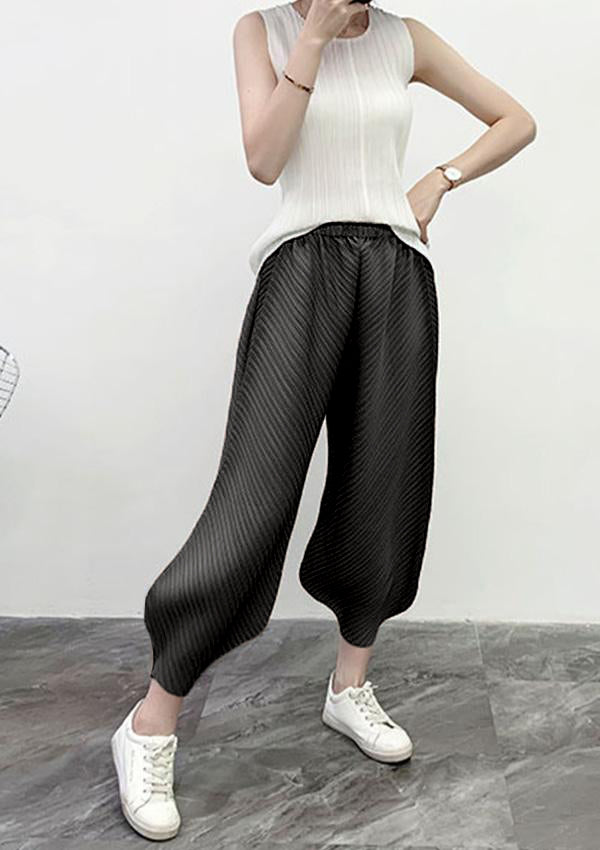 Bree Black Harem Pleated Pants