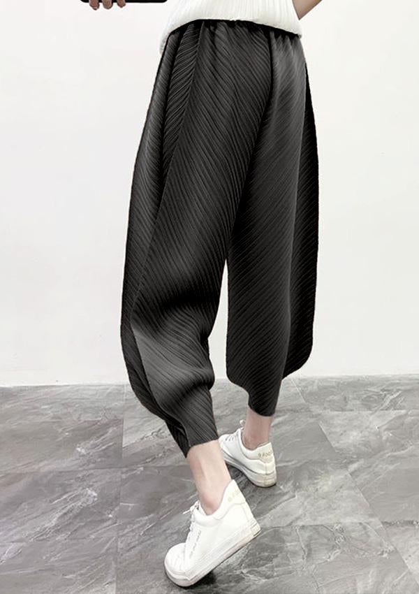 Bree Black Harem Pleated Pants