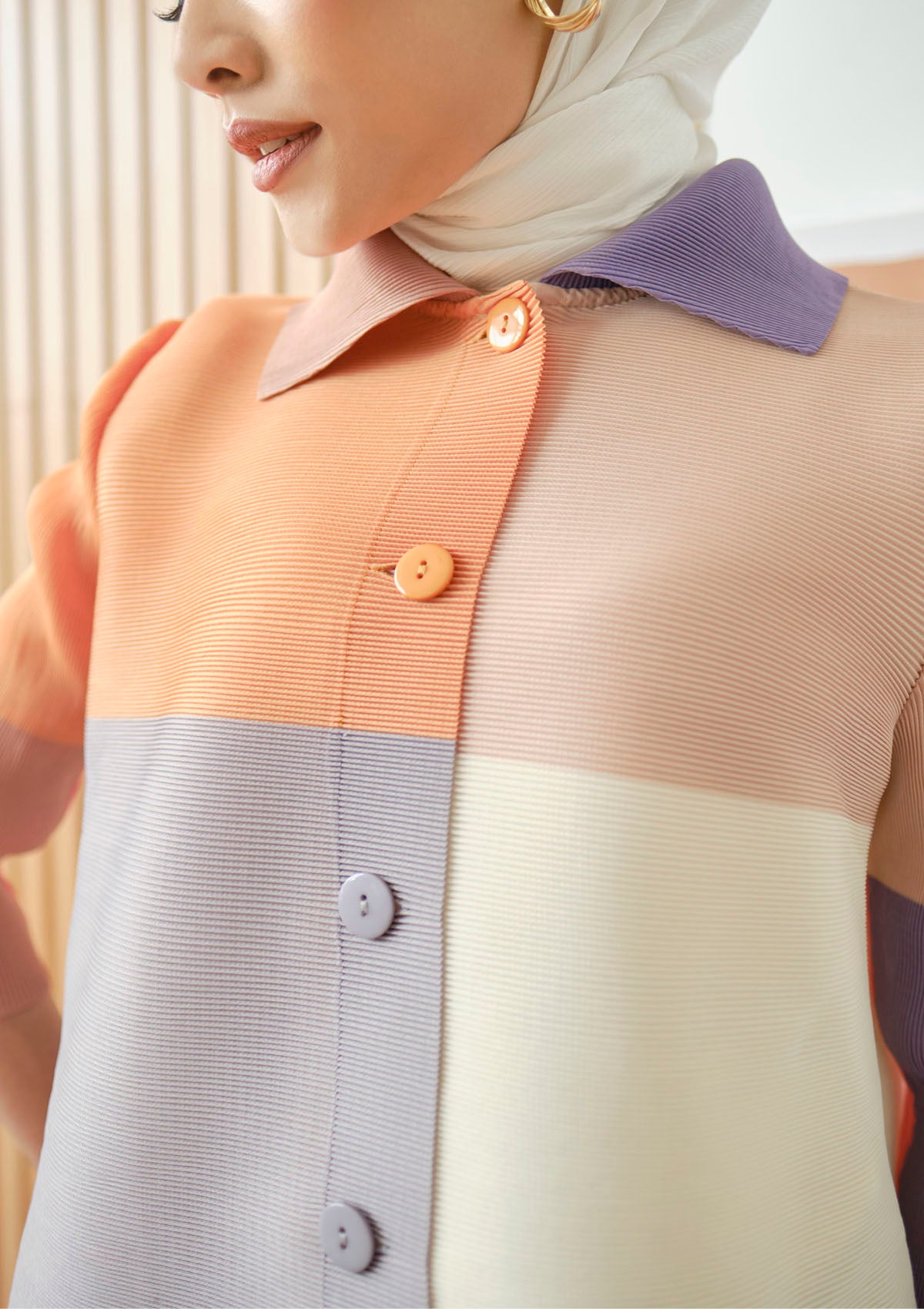 Hadley Pink Gradient Pleated Top