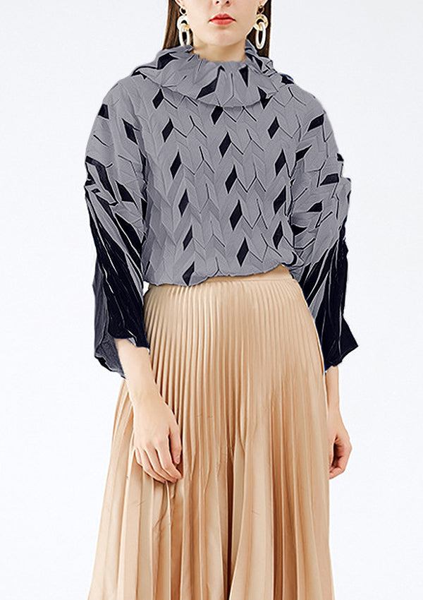 Kaia Resort Black Origami Pleated Blouse