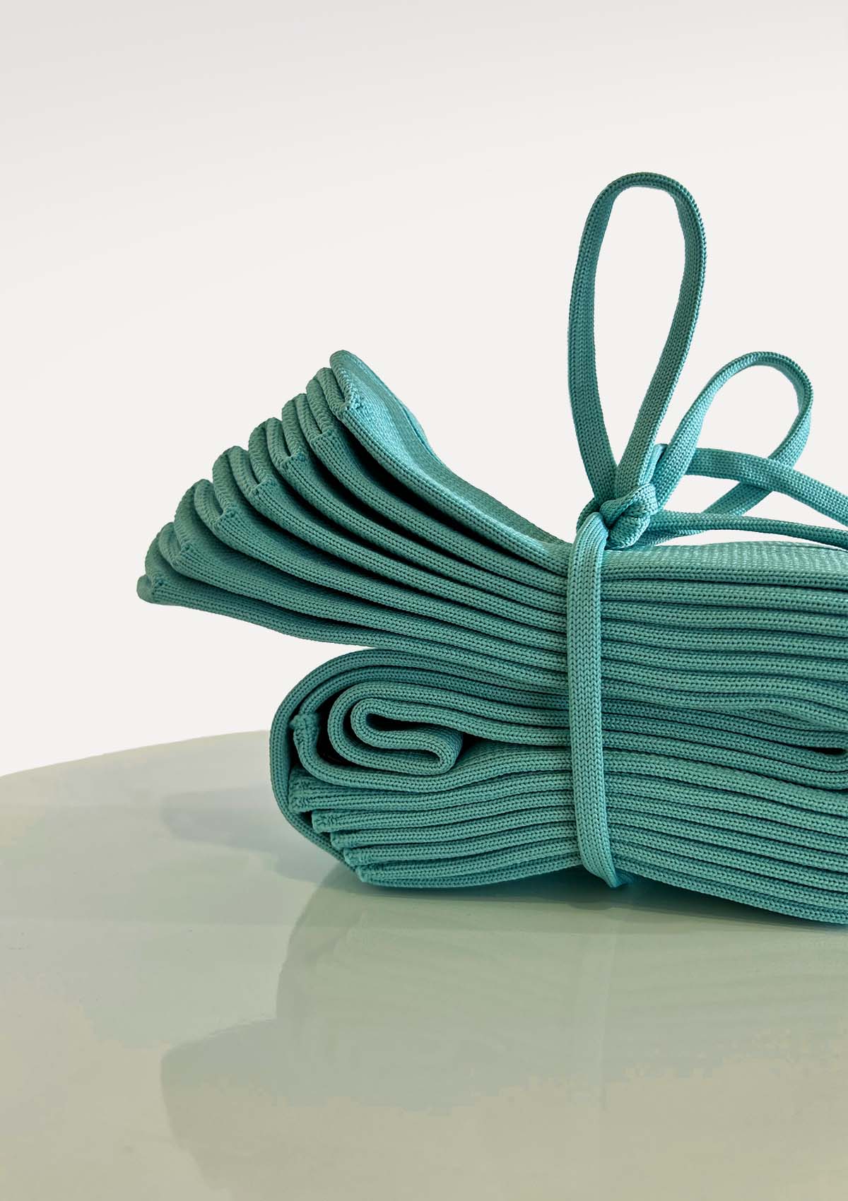 Jovial Mint Green Knit Tote Bag