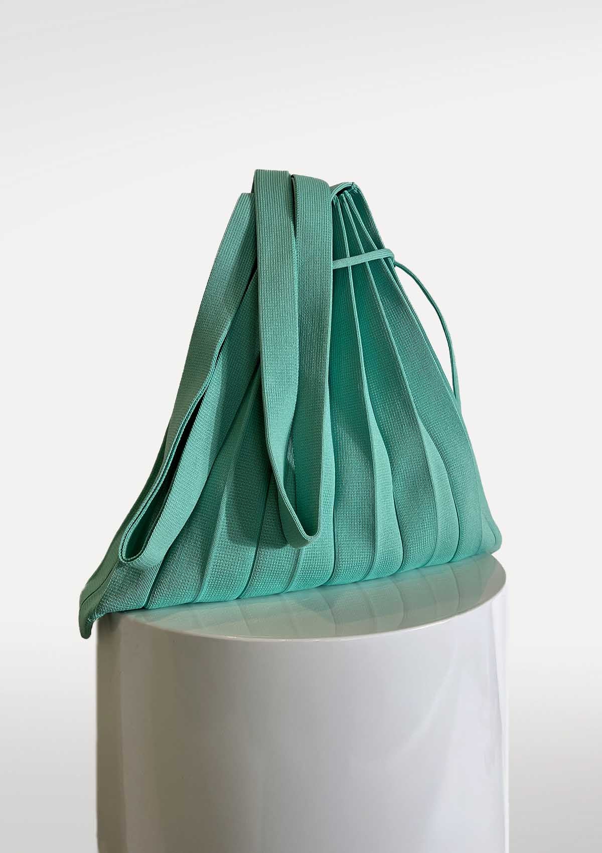 Jovial Mint Green Knit Tote Bag