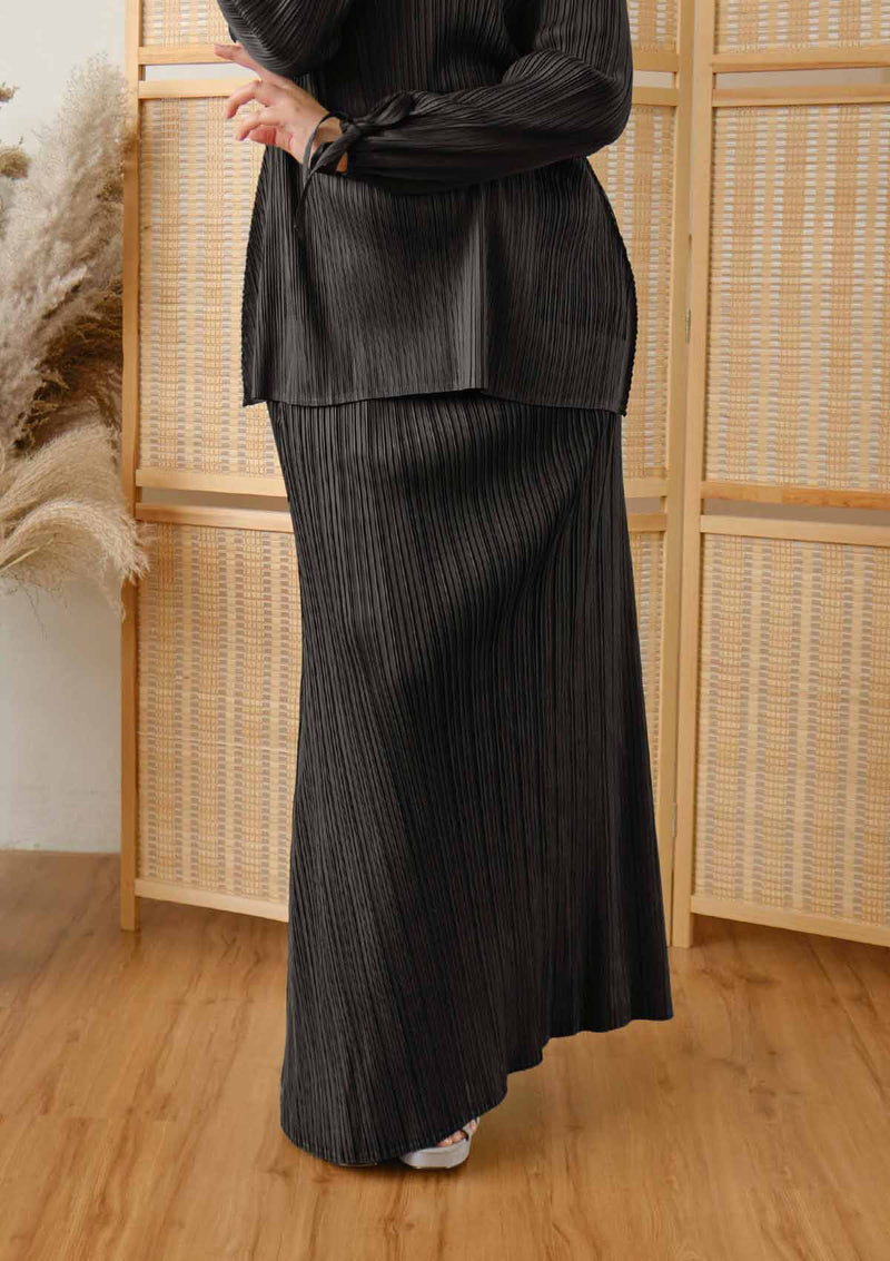Arabella Black Ribbon Pleated Skirt