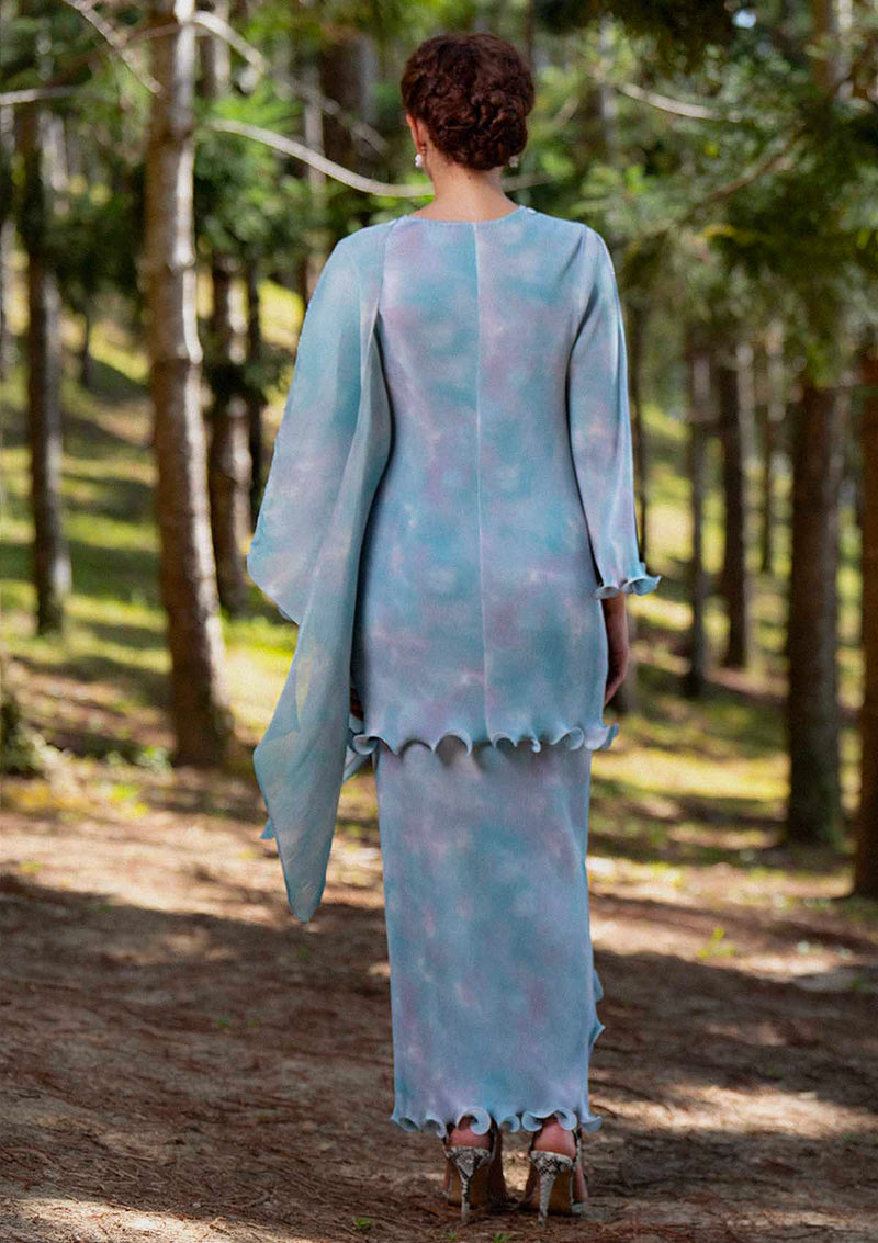Aria Mint Watercolour Kurung Set