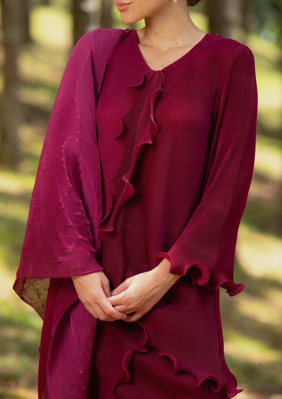 Aria Maroon Red Kurung Set