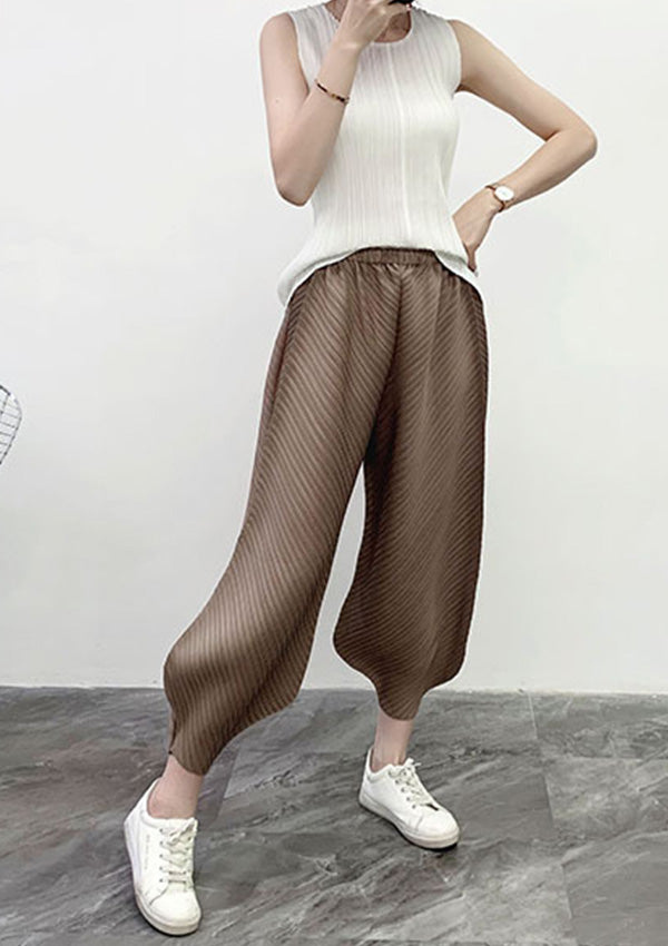 Bree Coffee Harem Pleated Pants