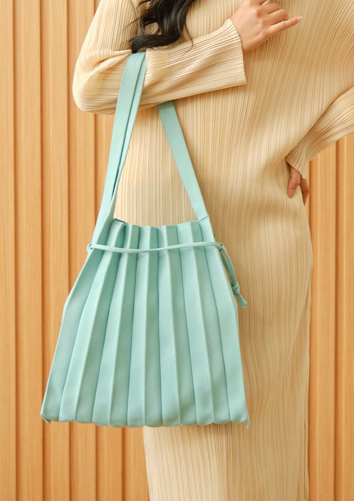 Jovial Mint Green Knit Tote Bag