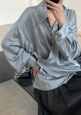 Clarence Blue Wrap Button Shirt Blouse - xanderkloths