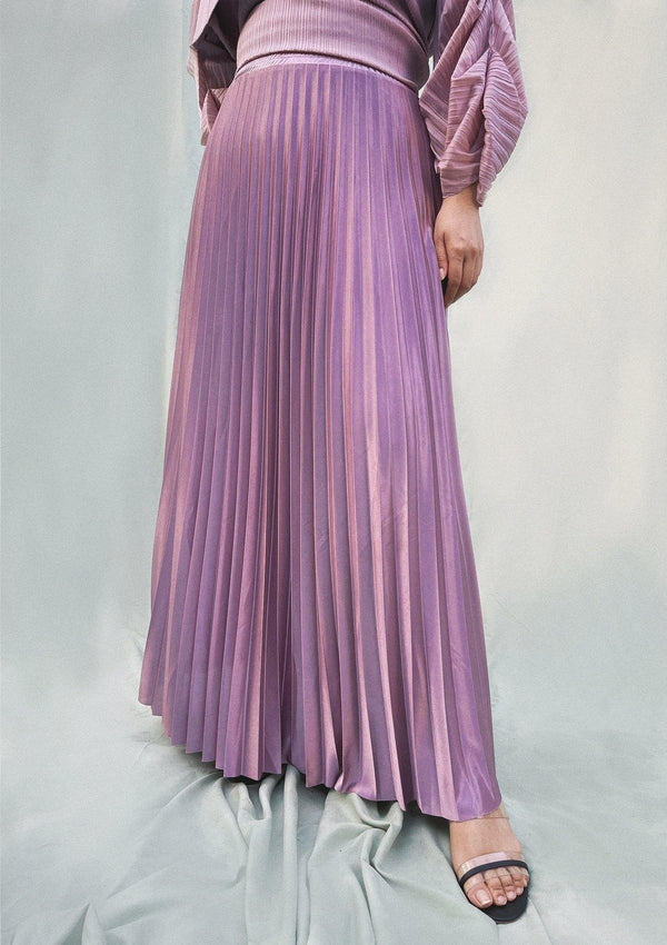 Edith Dusty Pink Long Pleated Skirt - xanderkloths