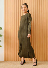 Clover Puff Sleeve Forest Green Dress