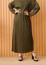 Clover Puff Sleeve Forest Green Dress