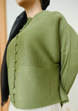Riley Forest Green Front Pocket Pleated Top