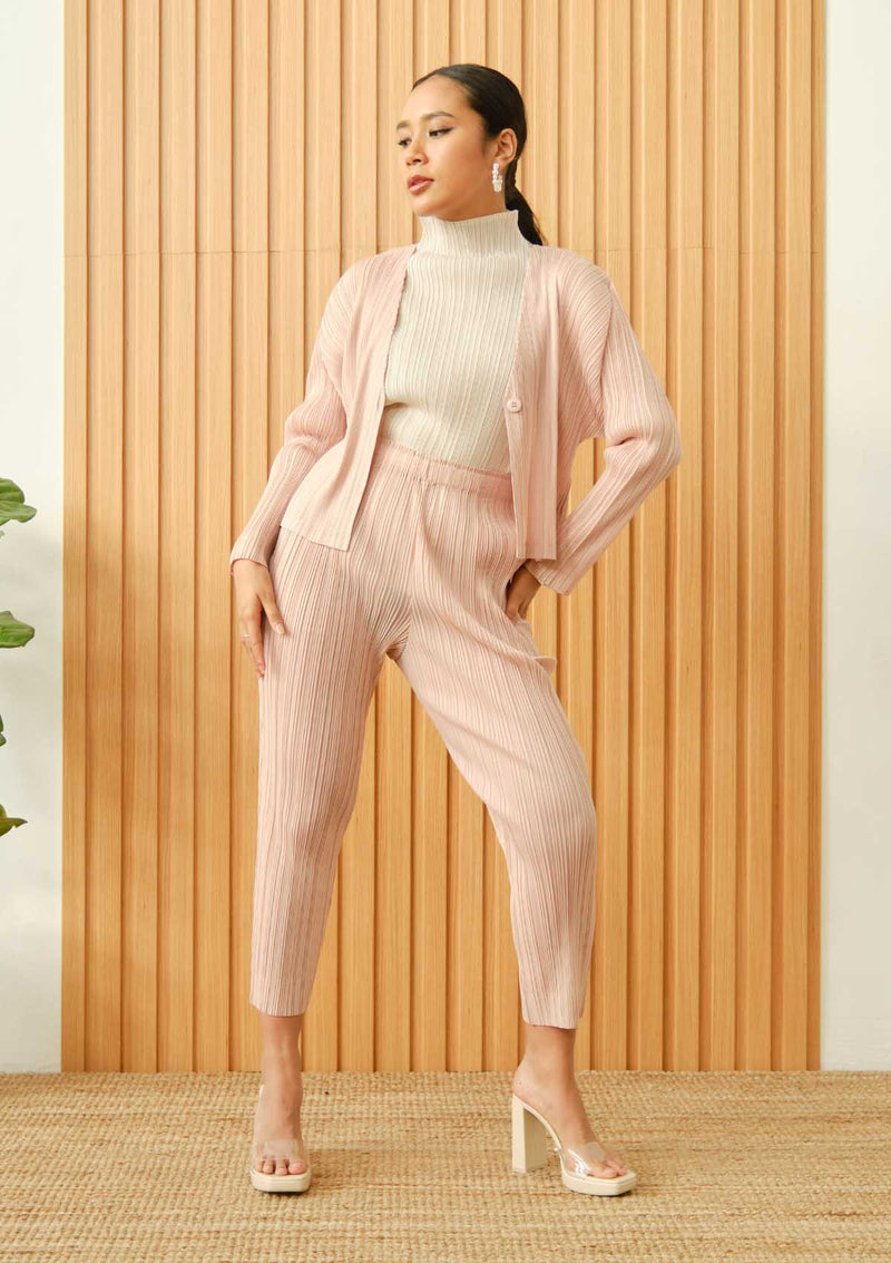 Maison Salmon Pink Cardigan Set