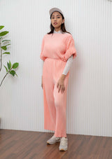 Augstin Pleated Pink Top & Pants Set