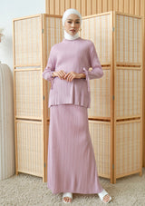 Arabella Blush Ribbon Pleated Top & Skirt Set