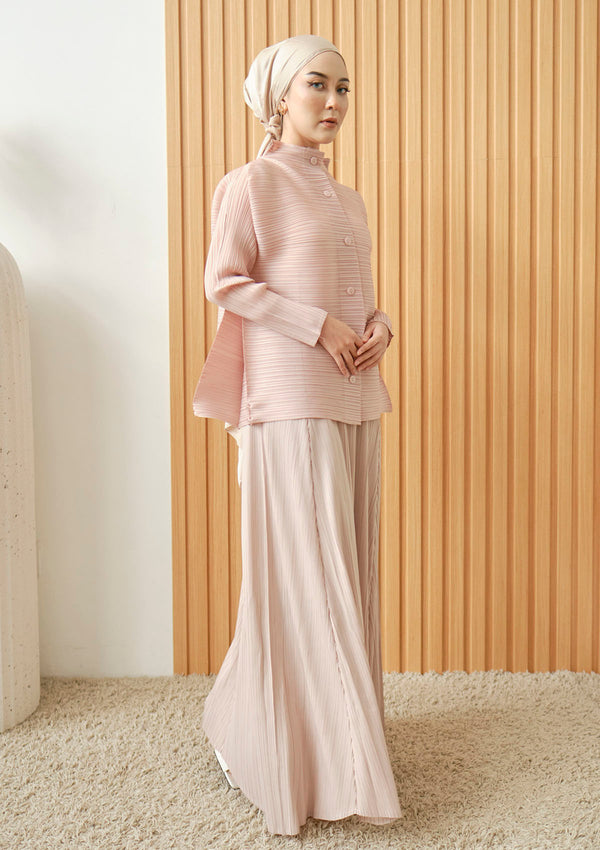 Georgia Salmon Pink Band Collar Blouse