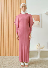 Juniper Rose Pink Puff Sleeves Pleated Dress