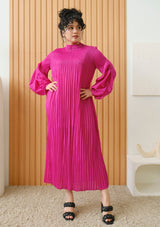 Maddy Rose Pink Pleated Long Dress