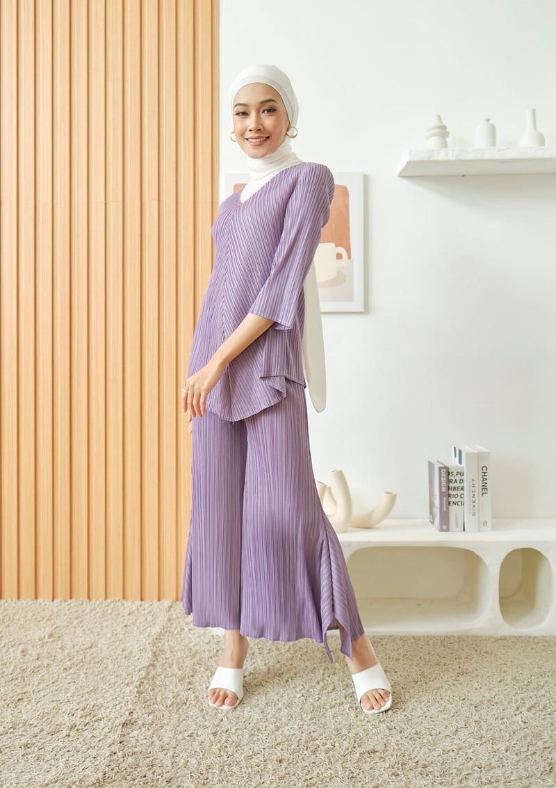 Tribeca Purple Striped Top and Flare Pants